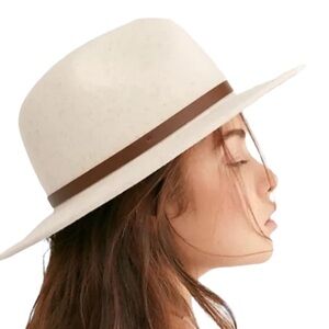 Free People Leather Band French Vanilla Felt Hat cowboy cowgirl